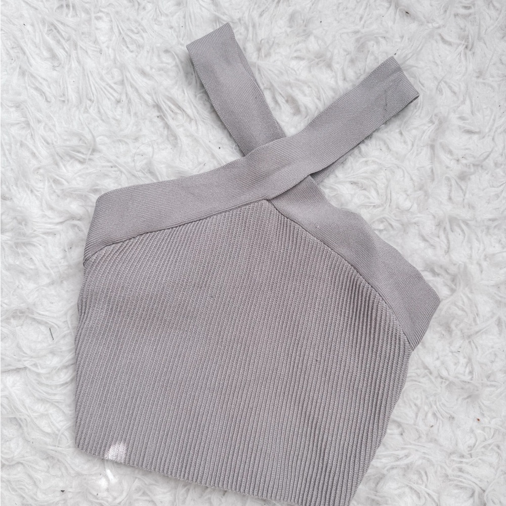 Aritzia Babaton Sculpt Knit Criss Cross Ribbed Cropped Tank